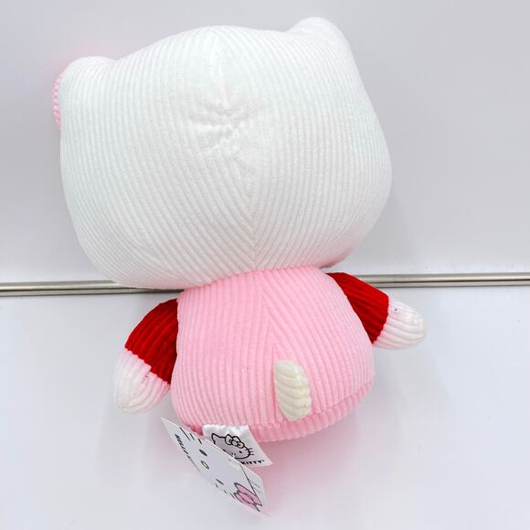Hello Kitty Sanrio Classic Pose Pink Terry Cloth Ribbed Fabric Plush NEW - Picture 2 of 4